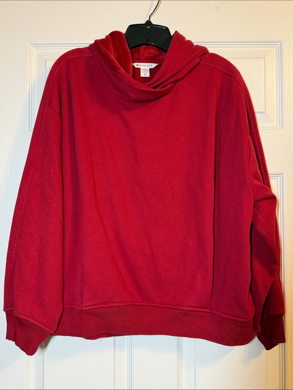 Athleta Crimson Red Cowl Hoodie Sweater